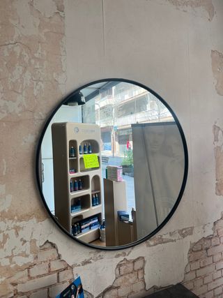 Espejo Redondo Negro Metal