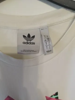 Camiseta Adidas Blanca Logo Grande Retro