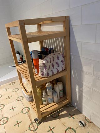 Carrito de Bambú para Baño