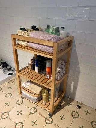 Carrito de Bambú para Baño