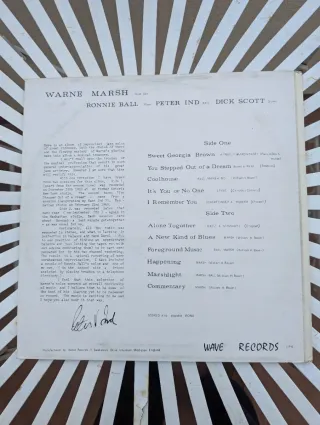 Vinilo Jazz Warne Marsh Ronnie Ball Peter Ind