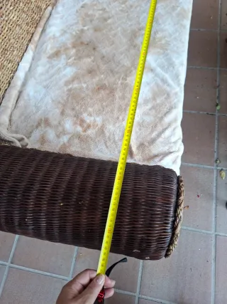 Sofá 3 plazas ratán y mimbre