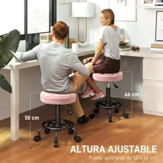 Taburete Giratorio con Ruedas Rosa