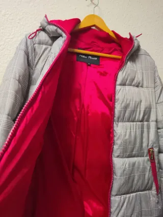 Cazadora cuadros gris y rojo