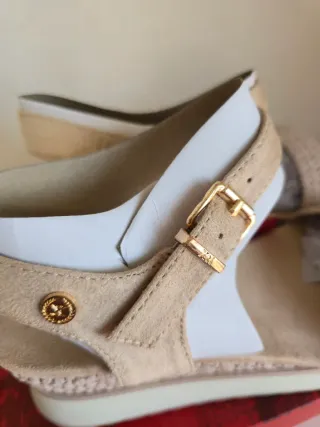 Sandalias XTI Mujer Talla 38 Beige/Blanco