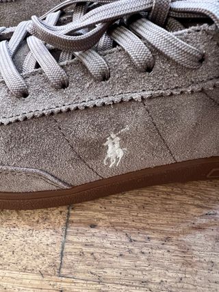 Tênis Ralph Lauren Bedford Suede Taupe Novos T41