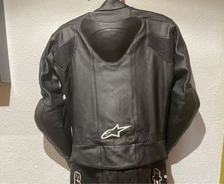 Chaqueta Cuero Alpinestars Negra y Blanca talla 50