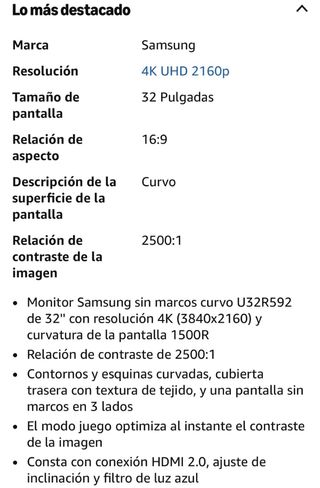 Monitor Samsung 32 Curvo 4K