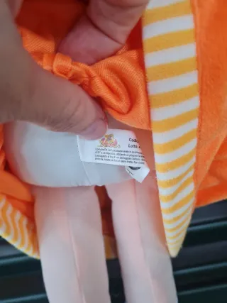 Bambola Arancione e Gialla con Vestito a Righe