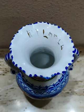 Pareja Jarrones Cerámica Multicolor