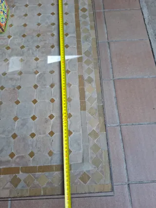 Mesa de centro mosaico piedra y metal