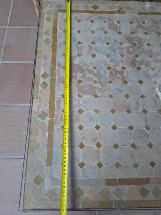 Mesa de centro mosaico piedra y metal