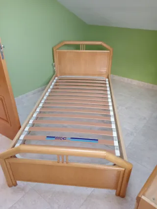 Cama individual de madera 90cm