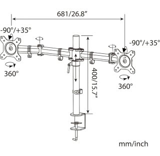 Soporte de mesa para dos monitores