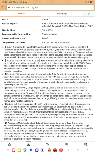 Aspirador i soplador de mano nuevo precintado