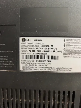 Televisor LG 42 Negro