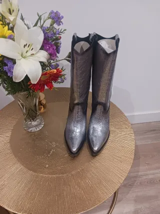 Botas Jose Saenz Cowboy Plateadas Talla 39