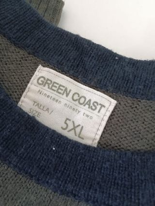 Jersey Green Coast Talla M Rayas