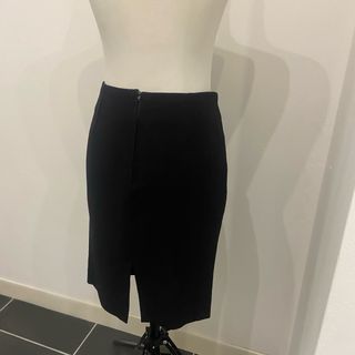 Gonna in lana crepe nera taglia 42