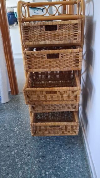 Cajonera de mimbre 4 cajones