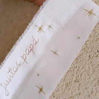 Cinta ramo novia,bordada Juntos papá