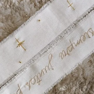 Cinta ramo novia,bordada Juntos papá