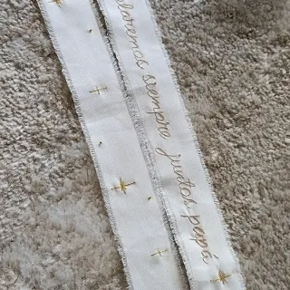 Cinta ramo novia,bordada Juntos papá