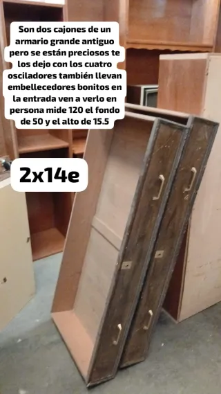 2 Cajones Armario Antiguo Madera