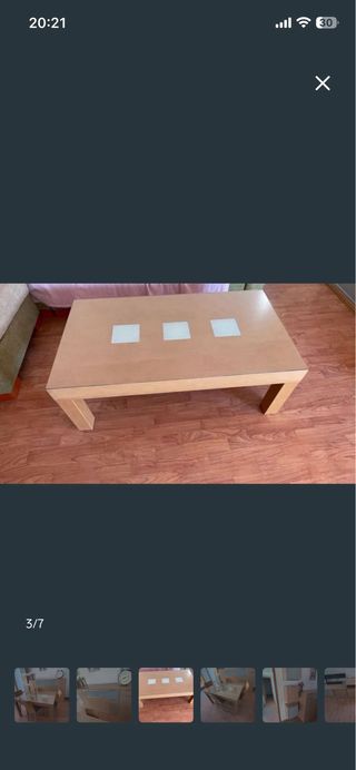 2 Mesas de Comedor Madera y Cristal