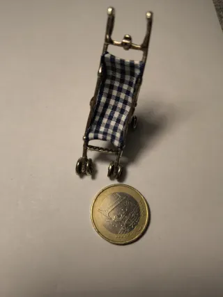 Miniatura passeggino argento 800
