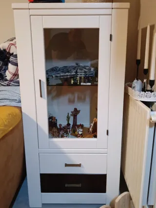 Vitrina Mueble con Cajones Madera y Cristal