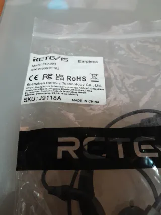 Auricular Micrófono Walkie Talkie Negro