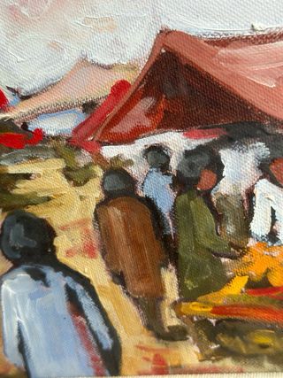 Quadro olio su tela mercato