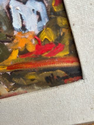 Quadro olio su tela mercato