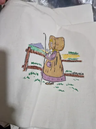 2 Lenzuola Sopra Una Piazza Dipinte Mano