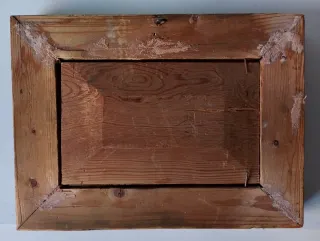 Antiguo óleo sobre tablilla