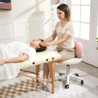 Silla de escritorio rosa y blanca