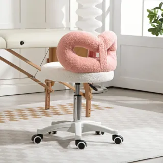 Silla de escritorio rosa y blanca