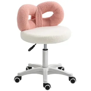 Silla de escritorio rosa y blanca