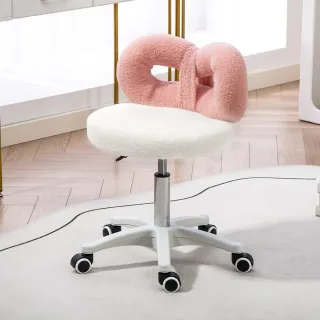 Silla de escritorio rosa y blanca