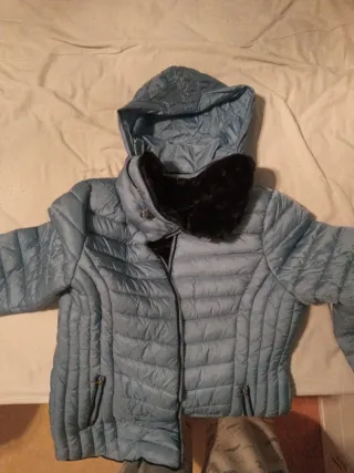 Cazadora azul mujer cremallera