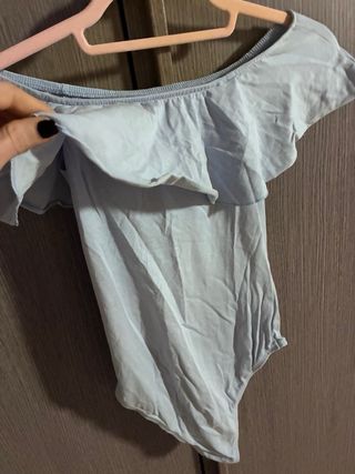 Body donna con volant azzurro