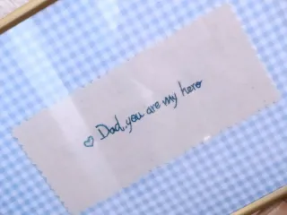 Cuadro bordado Dad, you are my hero