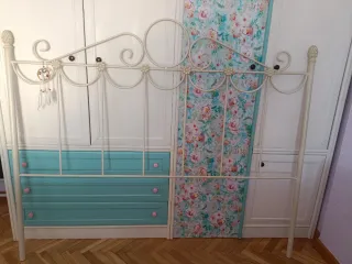 Cabecero de forja blanco