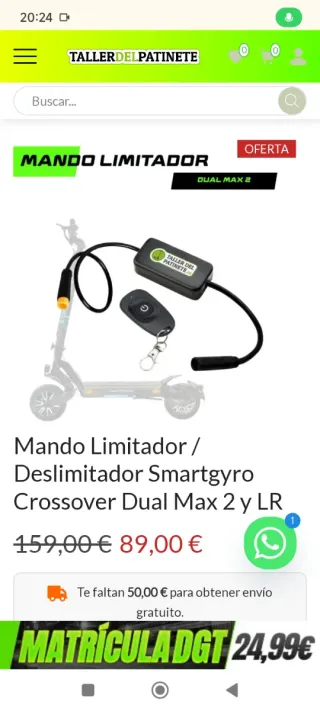 Mando Limitador/Deslimitador Smartgyro Dual Max 2