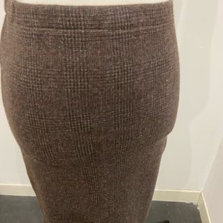 Gonna sartoriale tartan marrone