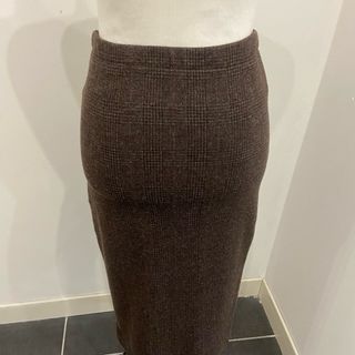 Gonna sartoriale tartan marrone