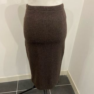 Gonna sartoriale tartan marrone