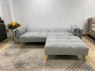 REBAJA TOTAL Sofá 3 Plazas con Puff Movible