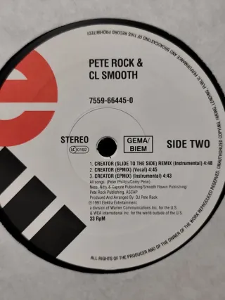 Vinilo Rap Pete Rock & CL Smooth - They Reminisce